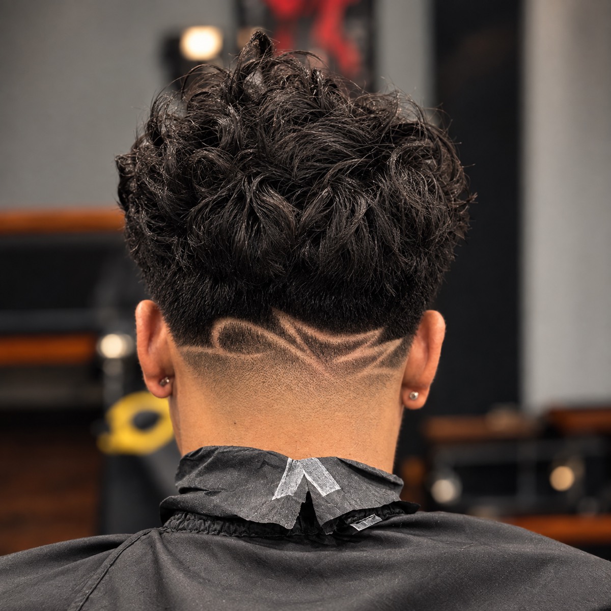 Diseño freestyle rasurado en la nuca por Top Barber Shop